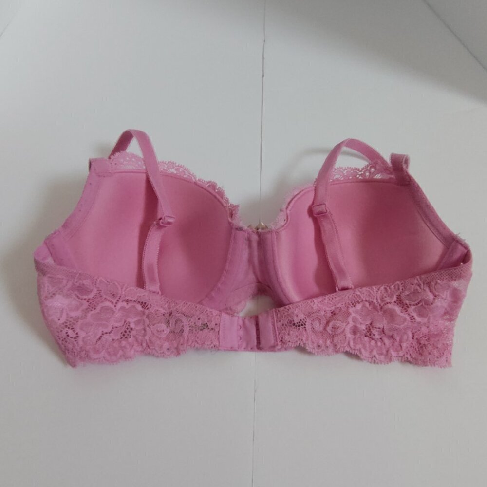 Ladies SZ 32D VS Pink Lace Demi Underwire Bra - Picture 2 of 3